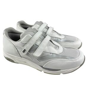 SAS Women's Sneakers 9N TMV White Silver Mesh Double Strap Comfort Walking Shoes
